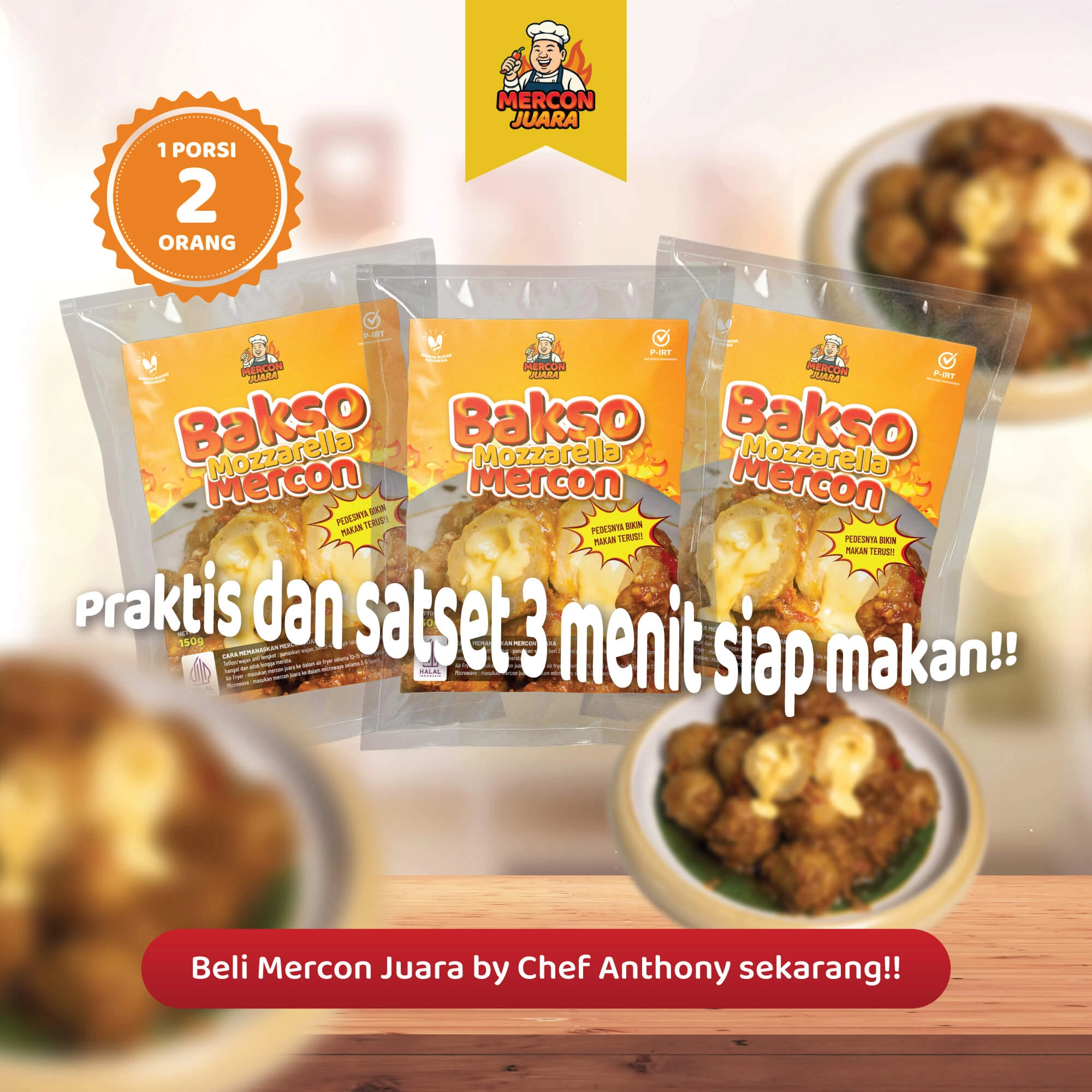 Bakso Mozzarella Mercon | chefanthonychristopher.com - Chef Anthony